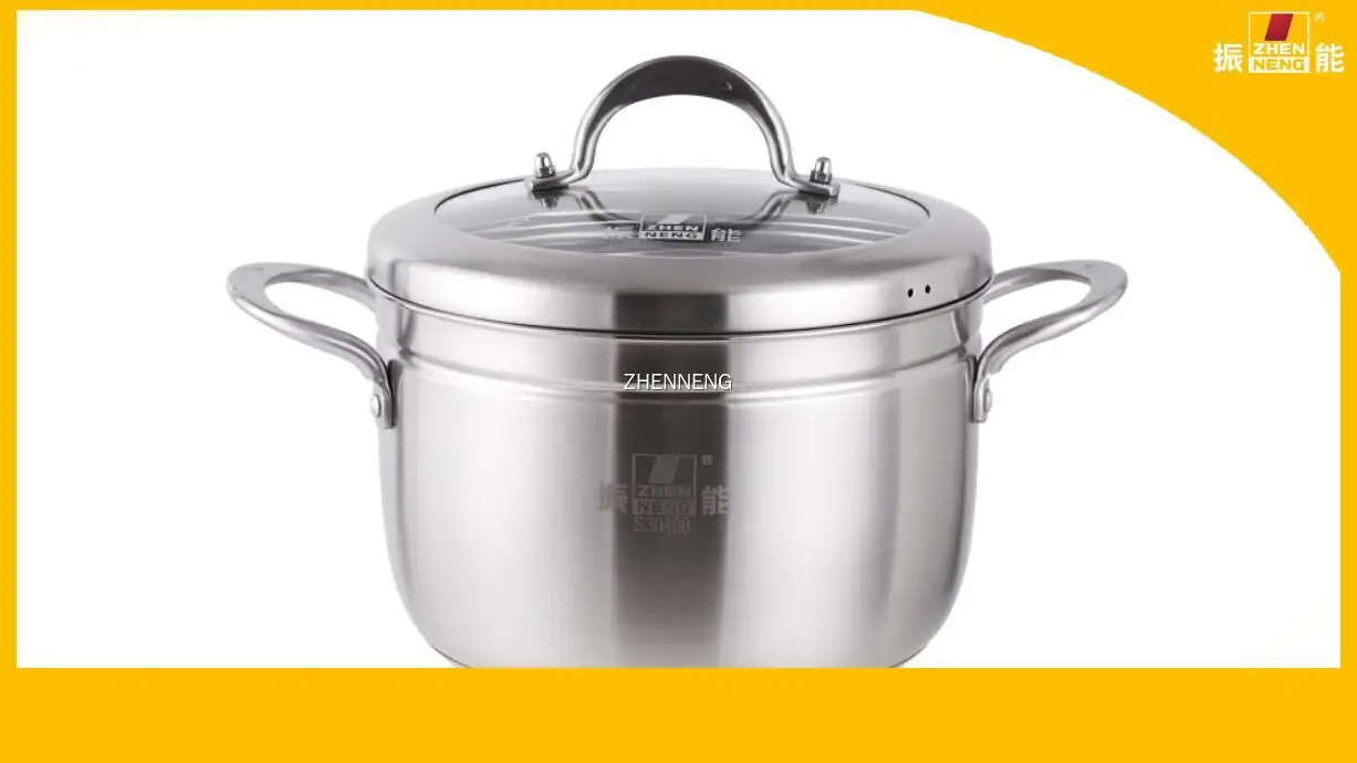 Пароварка из нержавеющей стали диаметром 22 см с двойными ручками и стеклянной крышкой. 1