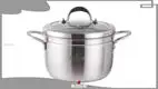 ZHENNENG 22cm 2-Tier Stainless Steel Steamer Pot with Glass Lid 1