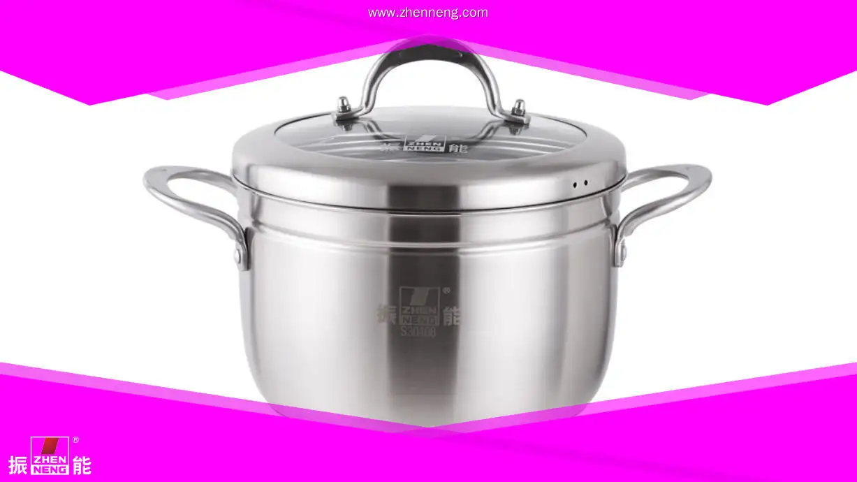 22cm 스테인리스 스틸 찜기 - 양손잡이 유리 뚜껑 1