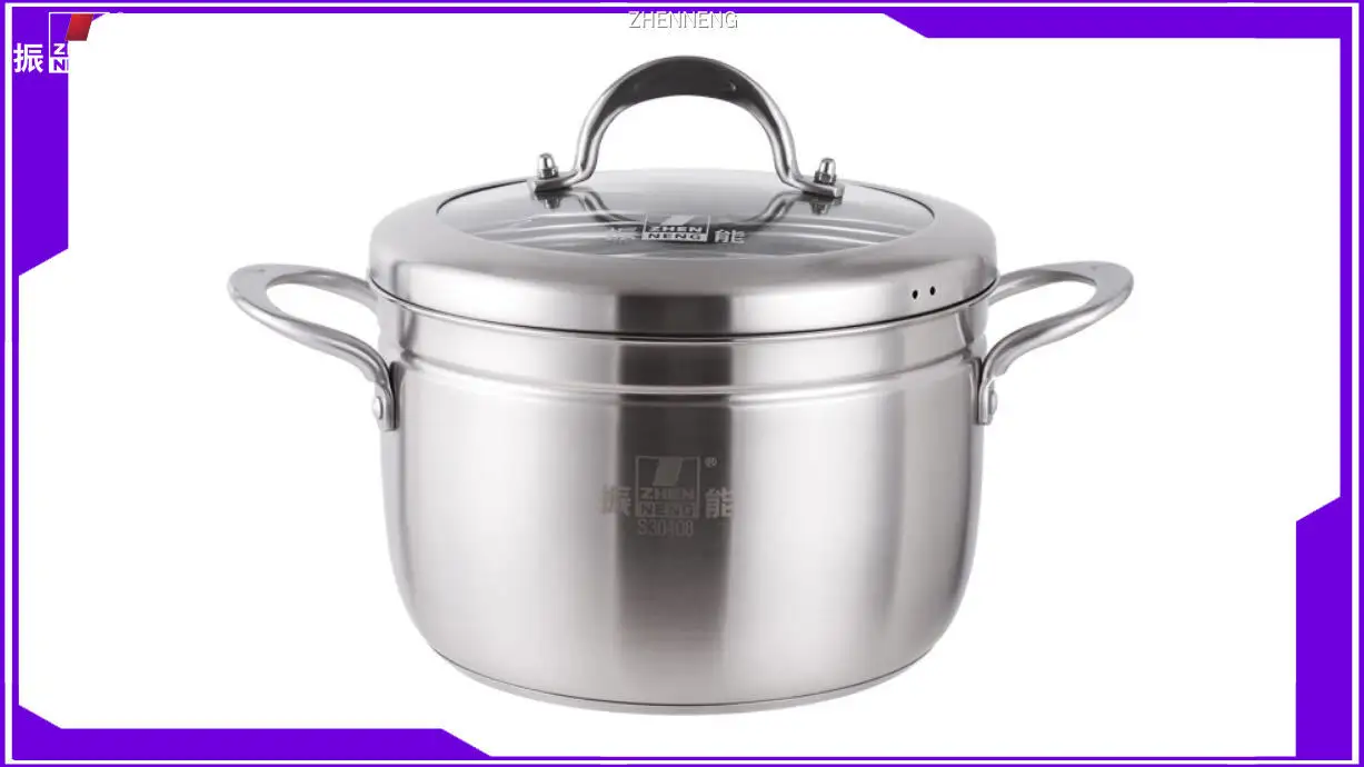 22cm Stainless Steel Steamer with Double Handles & Glass Lid 1