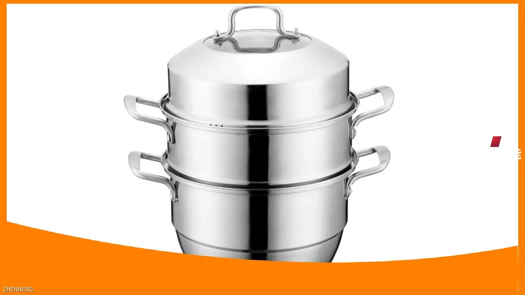 三层蒸锅，带玻璃盖 - 高品质不锈钢 1