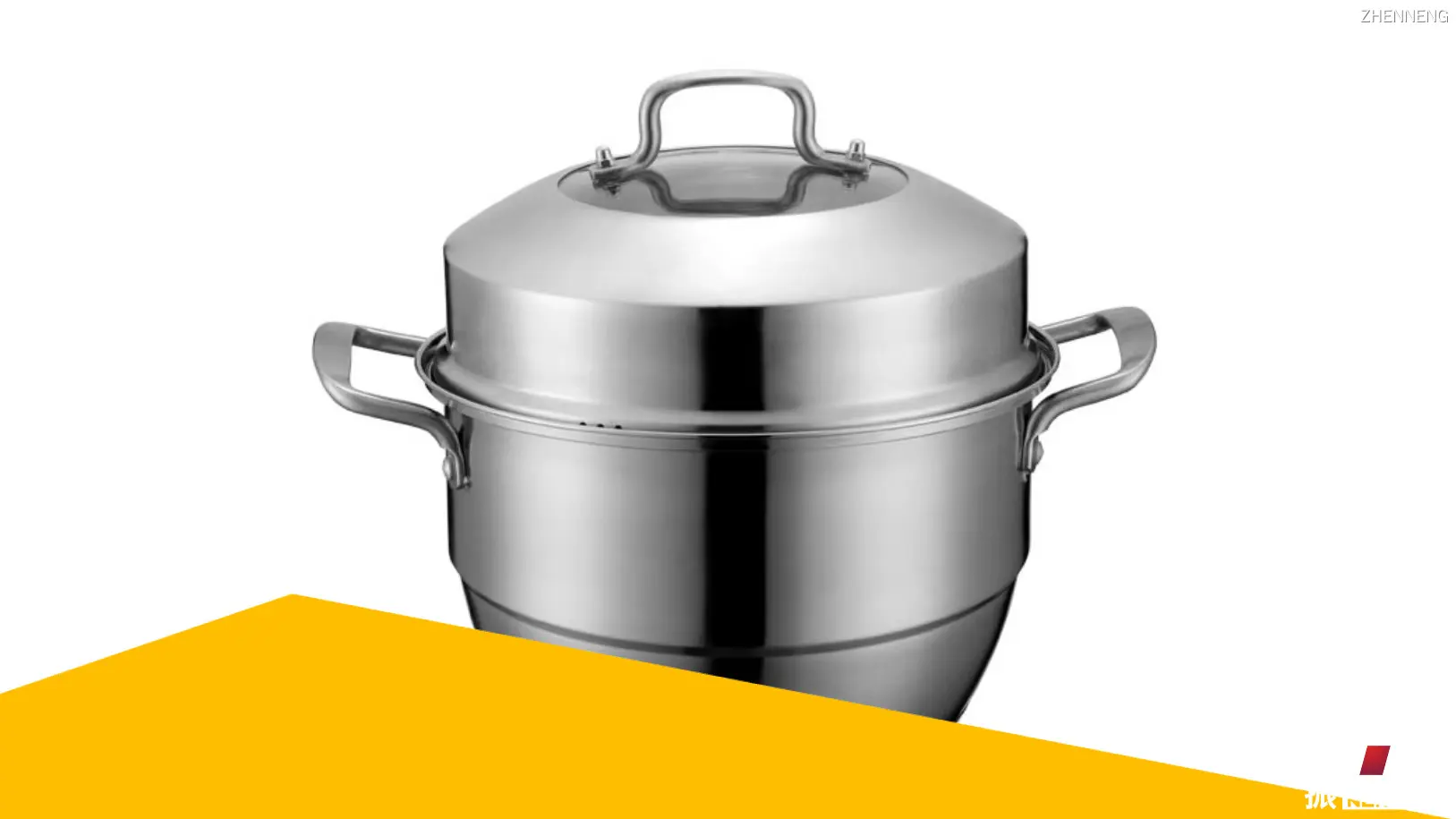 Olla vaporera de acero inoxidable de 26 cm - Asas dobles, 2 niveles 1