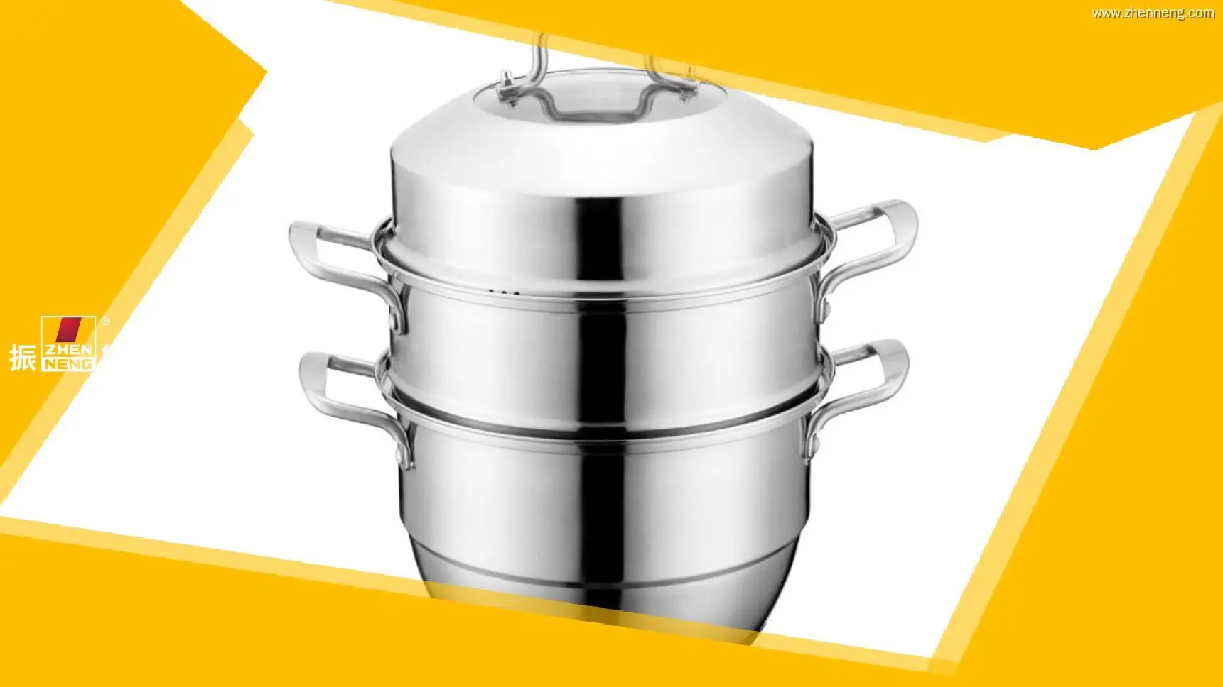 3 Tier Pot Steamer: Stainless Steel Kitchenware with Visual Glass Cover 1