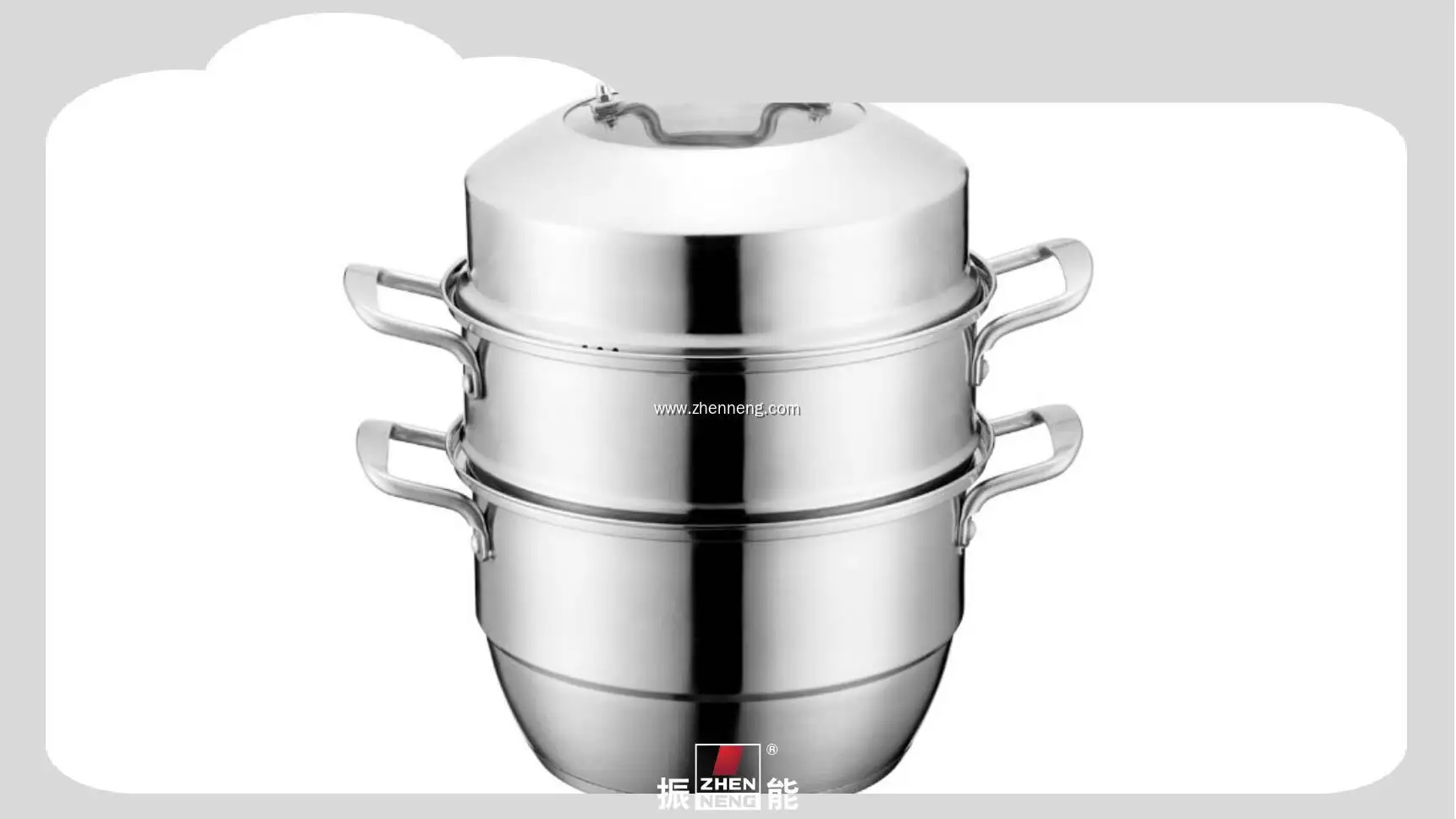 3 Tier Stainless Steel Steamer Pot with Glass Cover - Large Size1 1