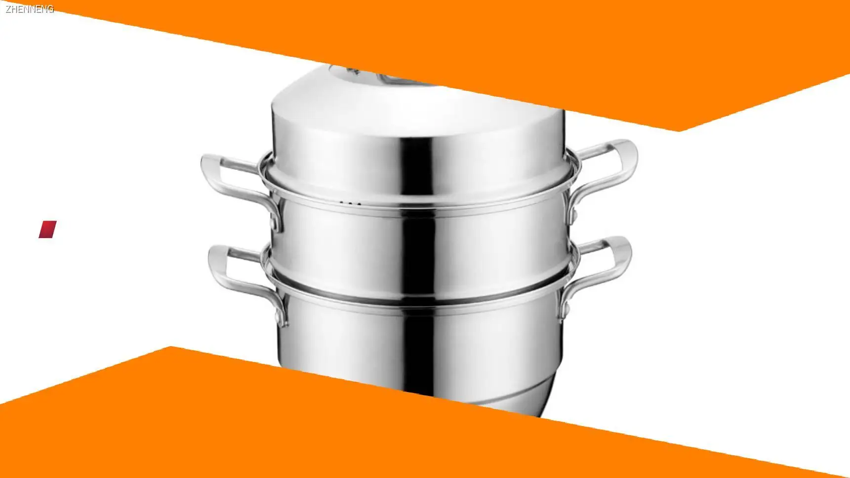 3-stöckiger Edelstahl-Dampfgarer mit Glasdeckel 1