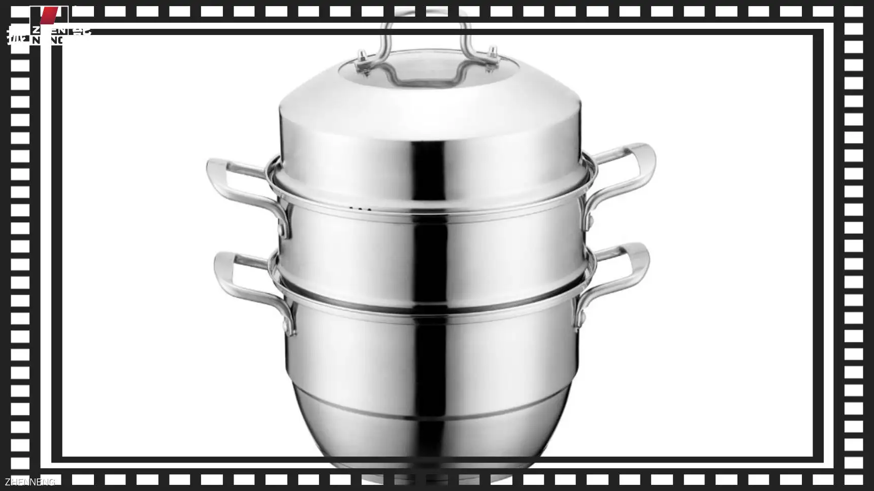 Vaporera de acero inoxidable de 3 niveles con tapa de vidrio - Personalizable y duradera 1