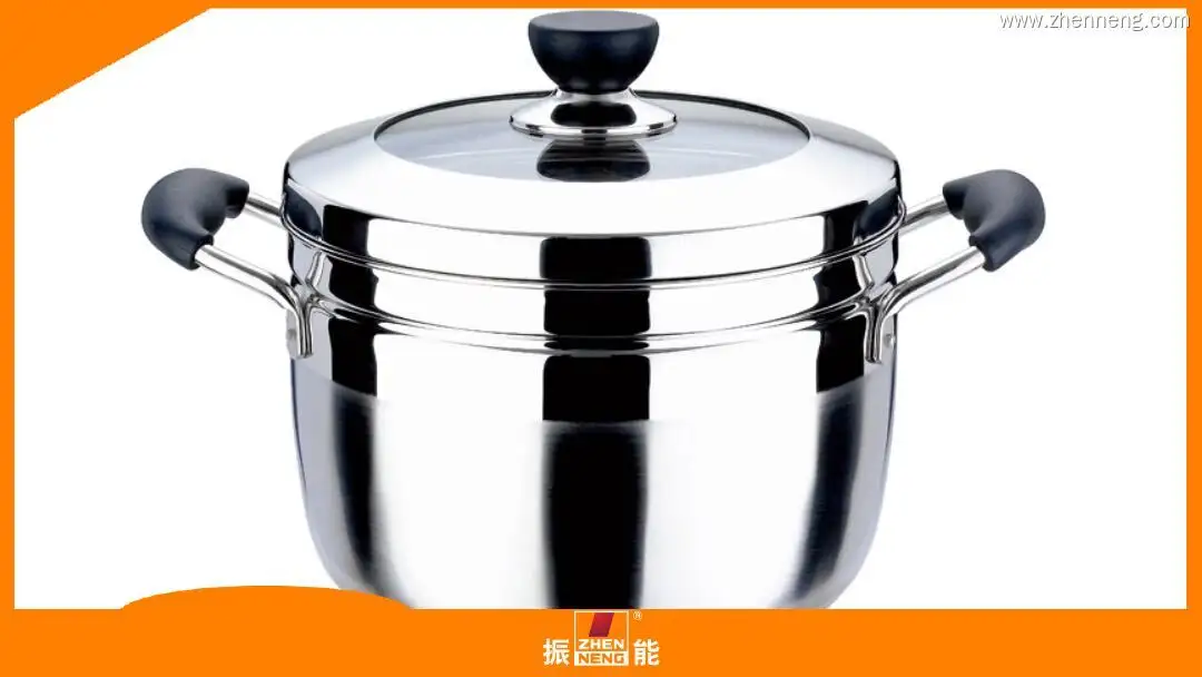 Double Handle Stainless Steel Steamer Pot with Glass Lid 1
