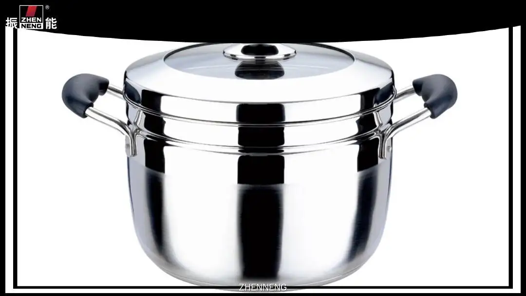 Stainless Steel 2 Tier Steamer Pot with Glass Lid 1