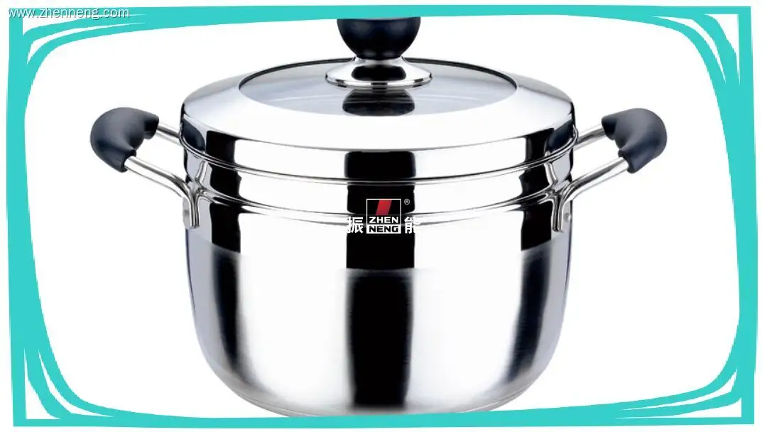 Cuiseur vapeur à deux étages en acier inoxydable 1