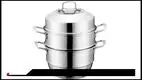 3 Tier Pot Steamer - Stainless Steel Multi-purpose Cookware 1