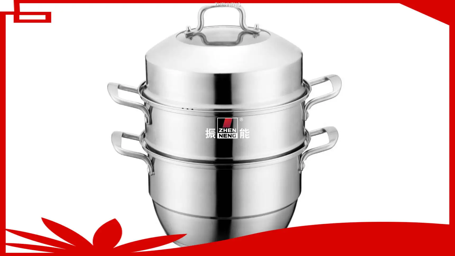 3 Tier Stainless Steel Steamer Pot with Grid Cover 1