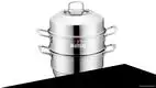 3 Tier Pot Steamer - Stainless Steel, Fast Heating 1