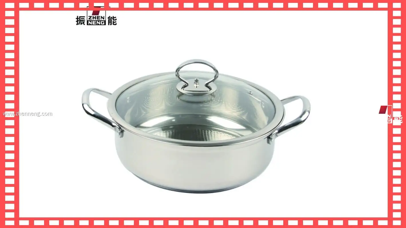 28CM Stainless Steel Hot Pot - 5L Soup Cookware for Induction & Gas Stove -> 2 Tier Steamer Pot - 28CM Stainless Steel Hot Pot 1