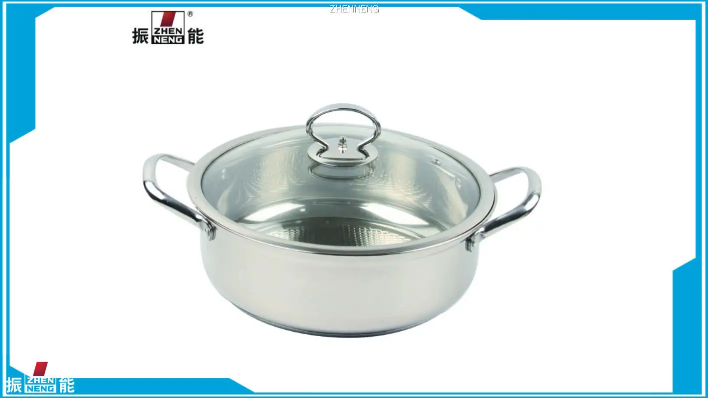 قدر ساخن مصنوع من الفولاذ المقاوم للصدأ بقطر 28 سم، قابل للتخصيص 1