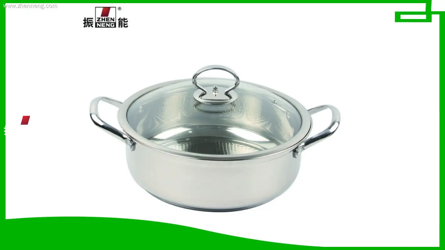 Custom Stainless Steel Hot Pot with Glass Lid 1