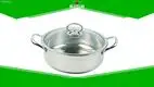 26cm Stainless Steel Hot Pot with Double Bottom and Glass Cover 1
