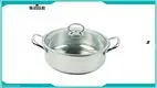 26cm Double Bottom Stainless Steel Hot Pot with Glass Cover 1