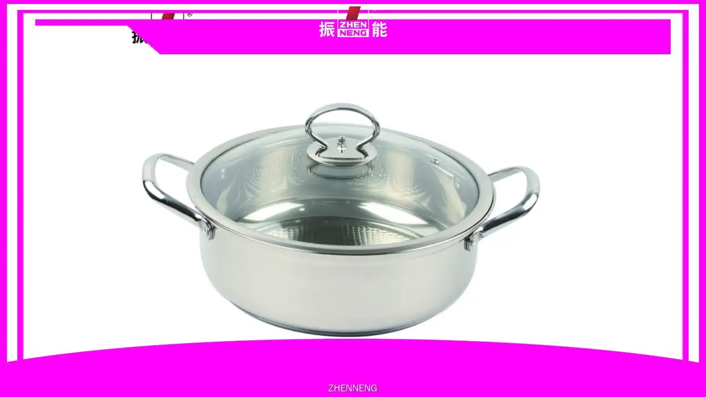 26cm Double Bottom Hot Pot with Glass Cover - Best Stainless Steel Choice 1