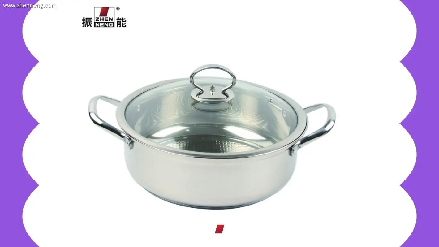 26厘米不锈钢火锅，带玻璃盖 1