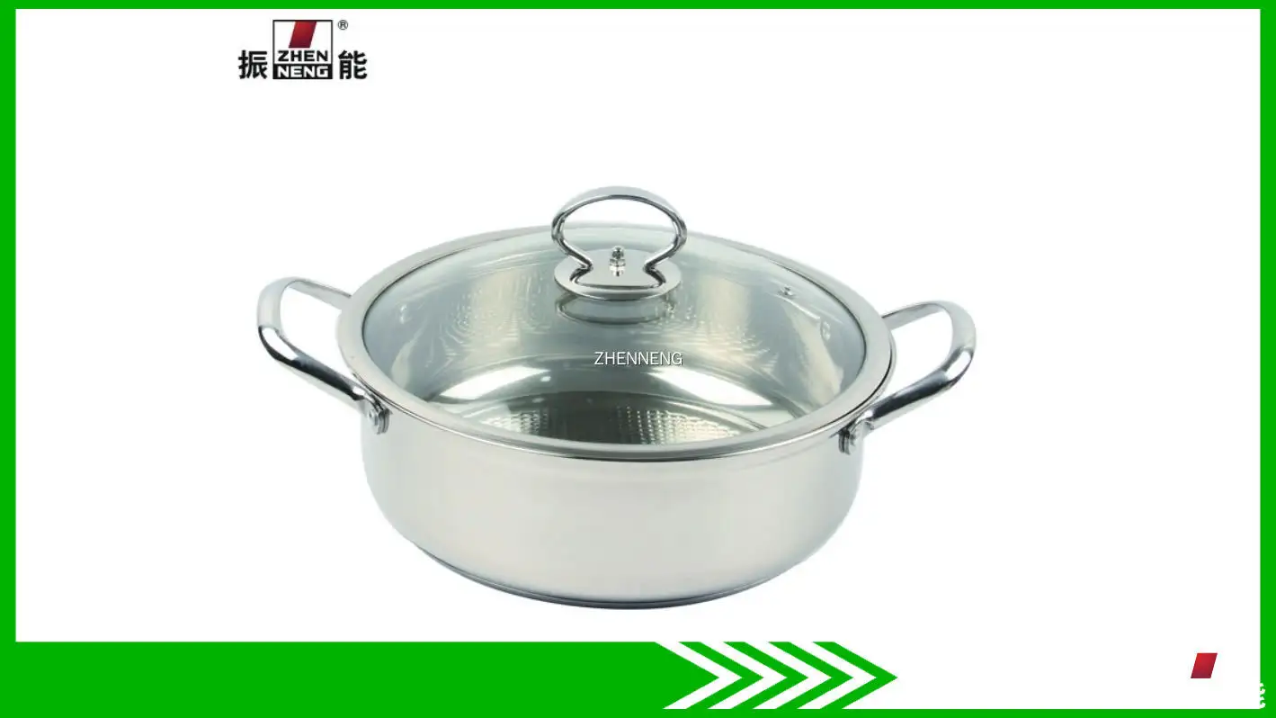 26cm Stainless Steel Hot Pot with Glass Cover - Professional Double Bottom1 1