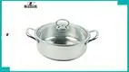 Premium Stainless Steel Shabu Hot Pot with Glass Lid 1