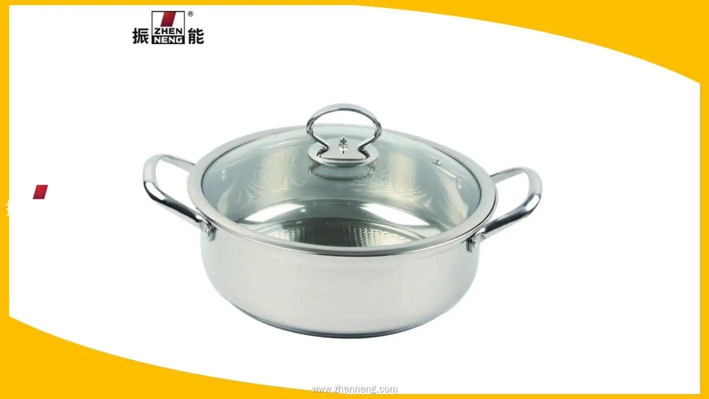 304 Stainless Steel Hot Pot with Glass Lid - Induction Gas Stove - Customizable Size - High Quality - Trusted Manufacturer 1