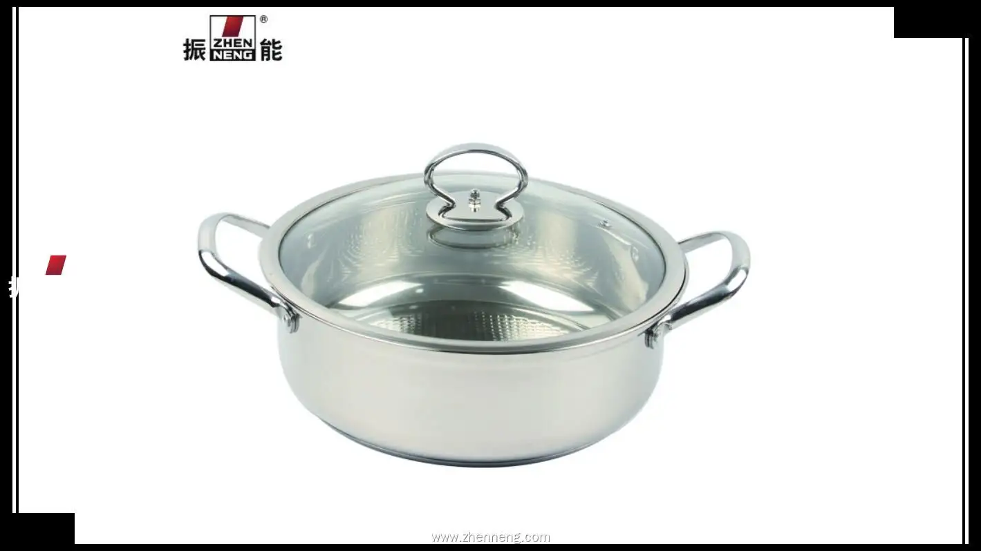 Stainless Steel Hot Pot with Glass Lid for Induction Cooktop 1