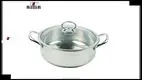 Stainless Steel Hot Pot with Glass Lid for Induction Cooktop 1