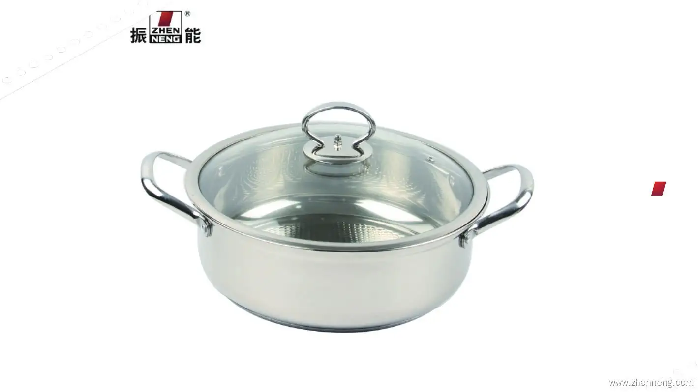 Premium Stainless Steel Hot Pot with Glass Lid 1