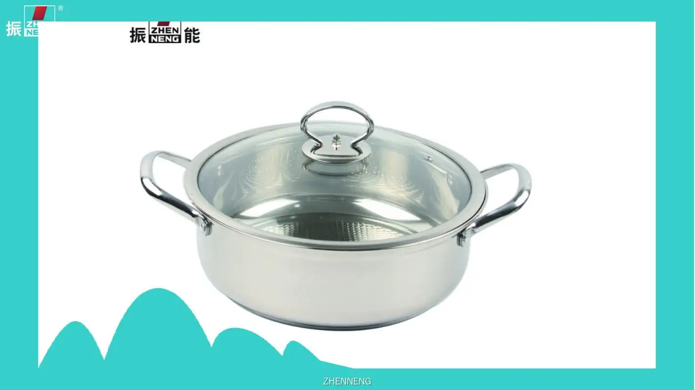 Customizable Stainless Steel Hot Pot with Glass Lid 1