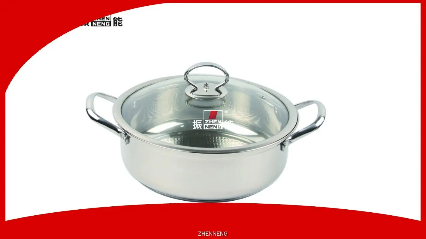 Premium Stainless Steel Hot Pot - 28cm with Glass Lid 1