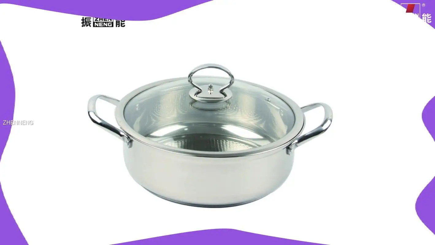 Customizable 28cm Stainless Steel Hot Pot with Glass Lid 1