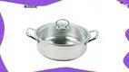 Customizable 28cm Stainless Steel Hot Pot with Glass Lid 1
