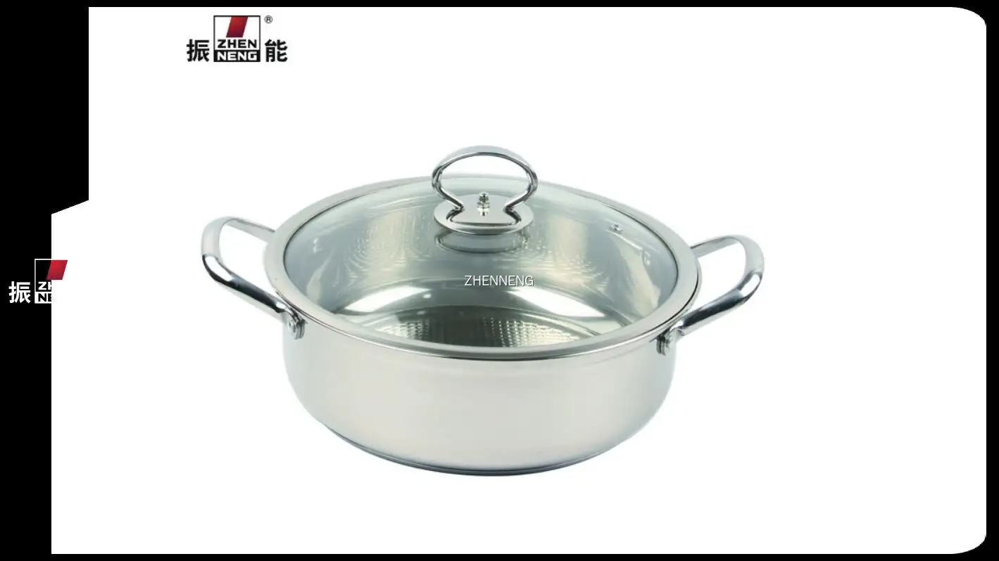 28cm Stainless Steel Hot Pot with Glass Lid & Steamed Grid 1