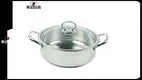 28cm Stainless Steel Hot Pot with Glass Lid & Steamed Grid 1