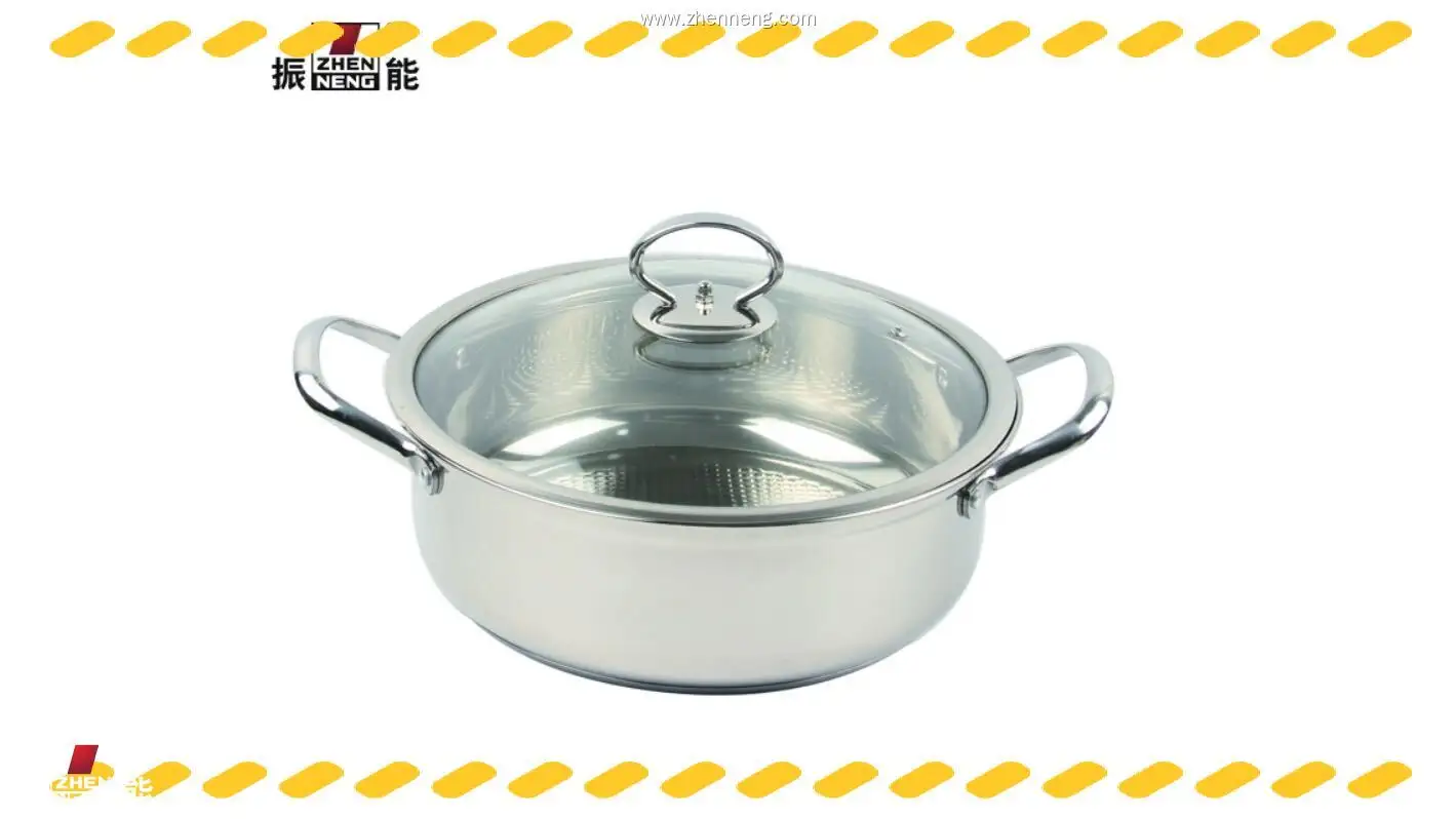 28 cm Edelstahl-Shabu-Topf mit Glasdeckel – Qualitätsgarantie 1