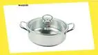 Custom Stainless Steel Hot Pot - 28cm, Glass Lid, Steamed Grid 1