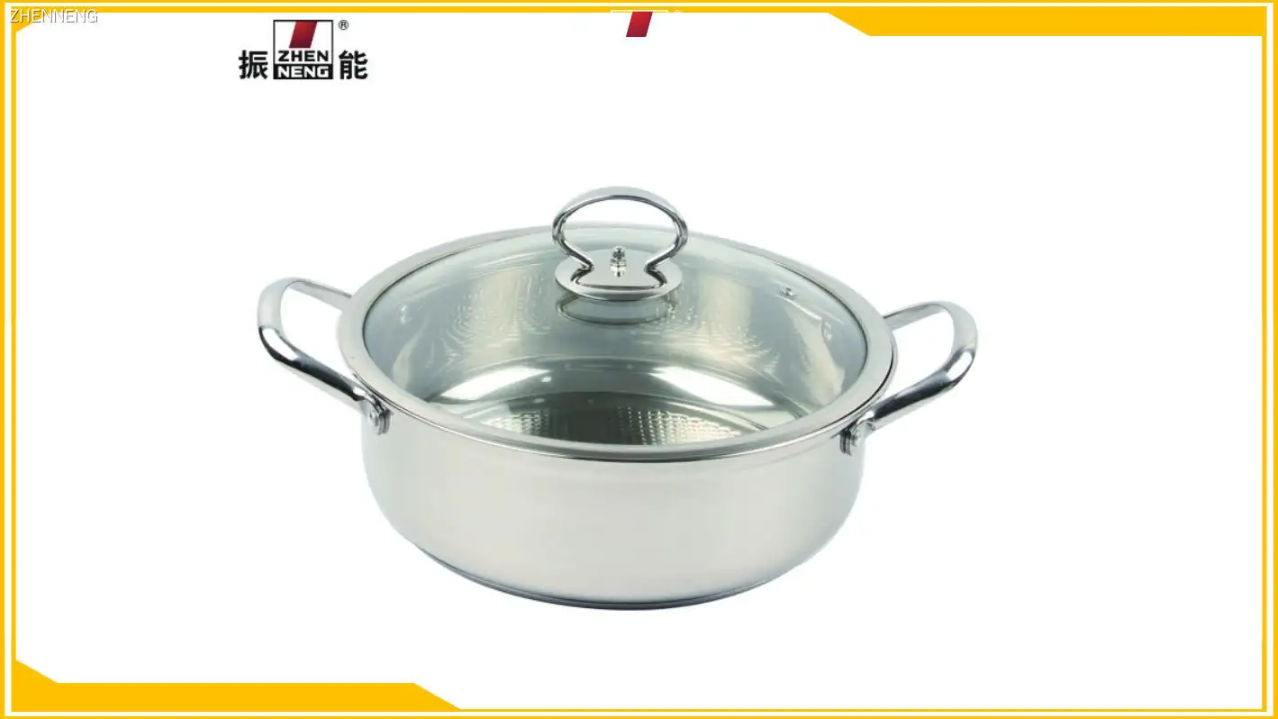 28cm Stainless Steel Hot Pot with Glass Lid - Quality Manufacturer 1