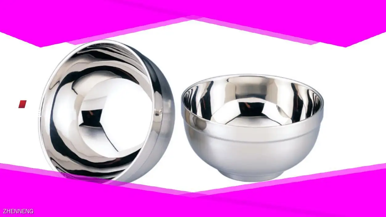 Stainless Steel Salad Bowls with Customizable Sizes - High Heat Resistant and Double Walled Noodles Soup Bowl 1