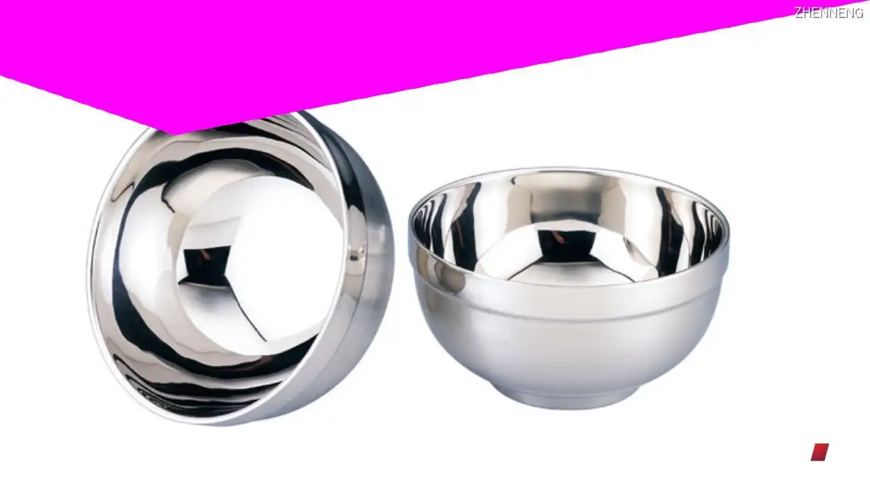 16cm Stainless Steel Double Wall Serving Bowl - Ideal for School, Restaurant, Home, Hotel 1
