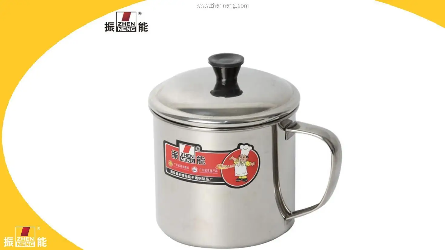 9cm Stainless Steel Tumbler with Lid and Handle 1