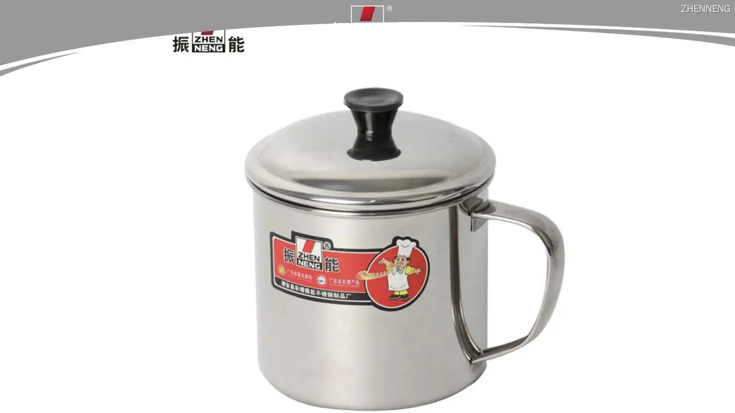 Специальная кружка из нержавеющей стали диаметром 9 см с крышкой и ручкой – универсальная посуда для напитков. 1