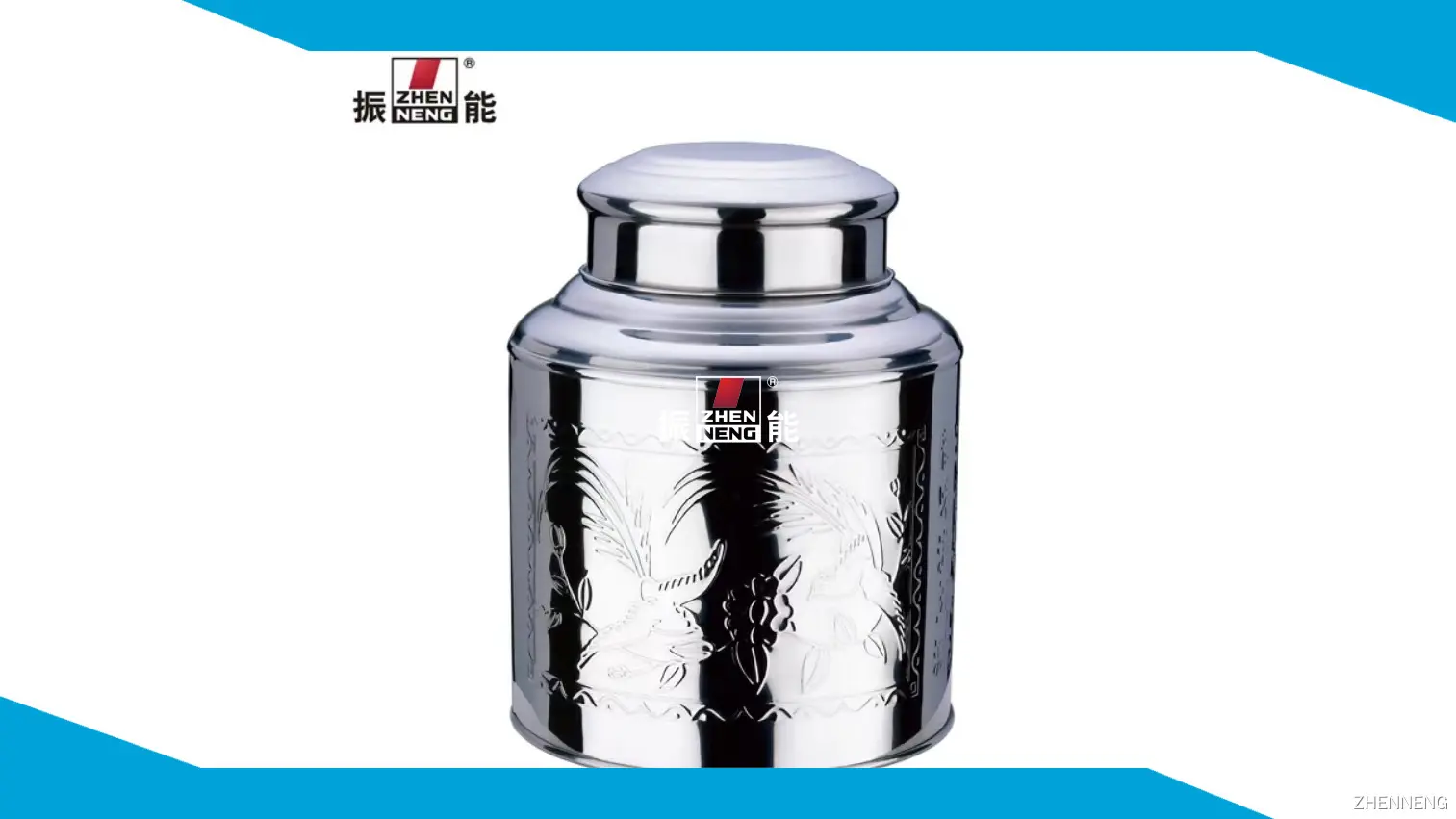 Große Teedose aus Edelstahl mit Deckel 1