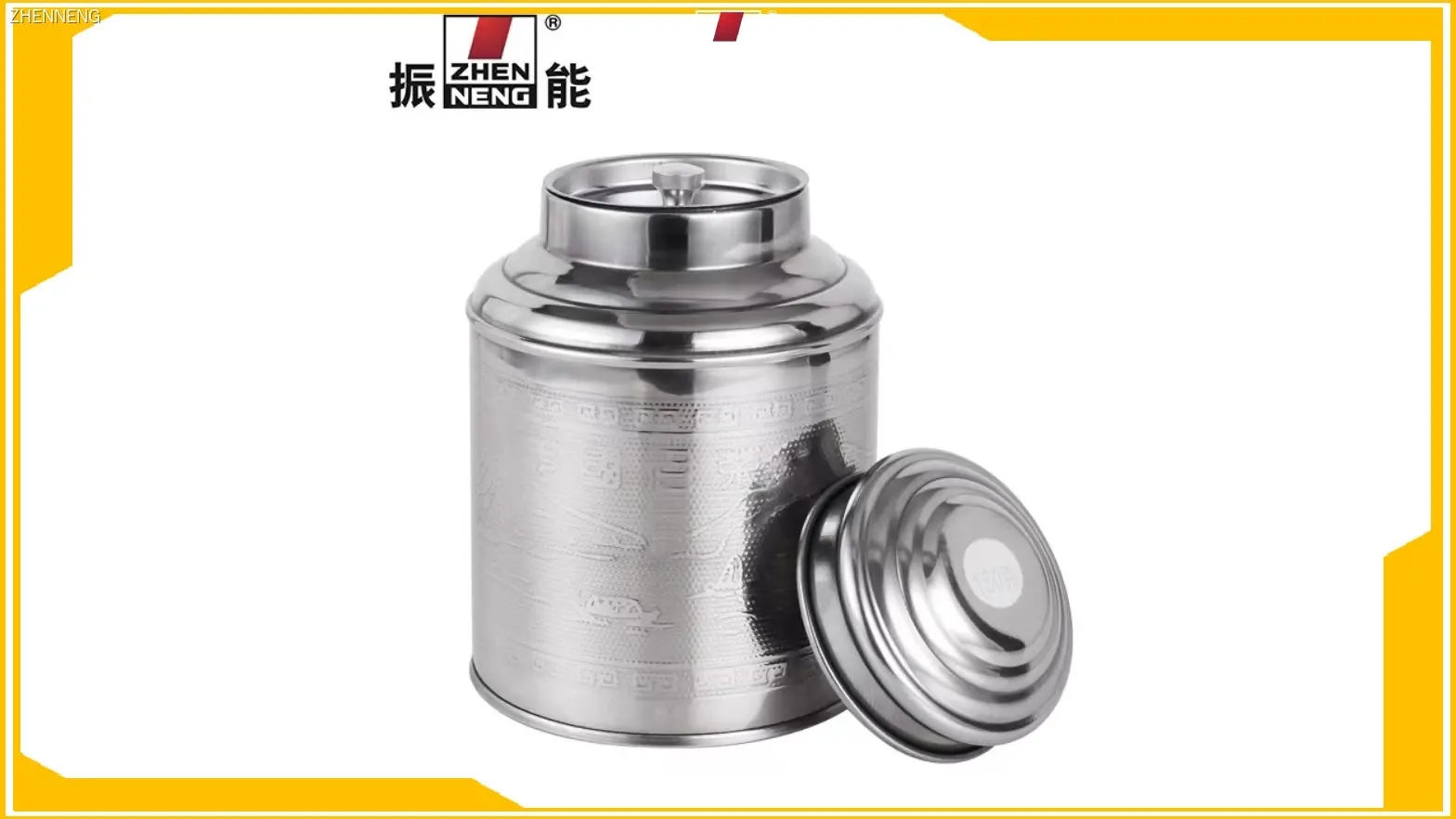Large Cylinder Shape Tea Tin Gift Box - 1500g Stainless Steel Container 1