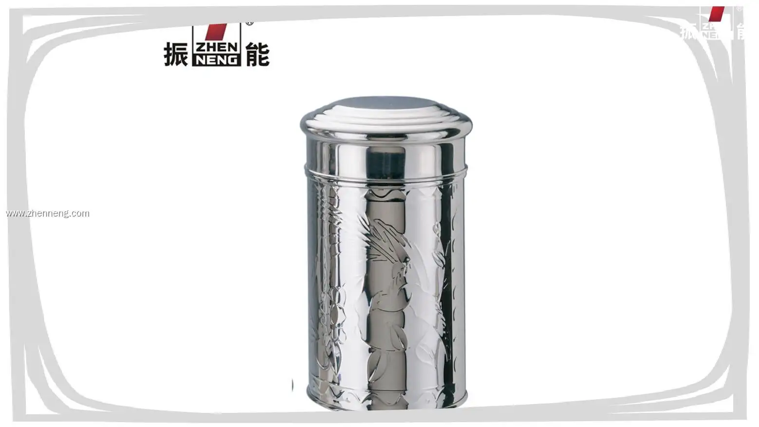 400g Stainless Steel Tea Canister with Classical Pattern 1