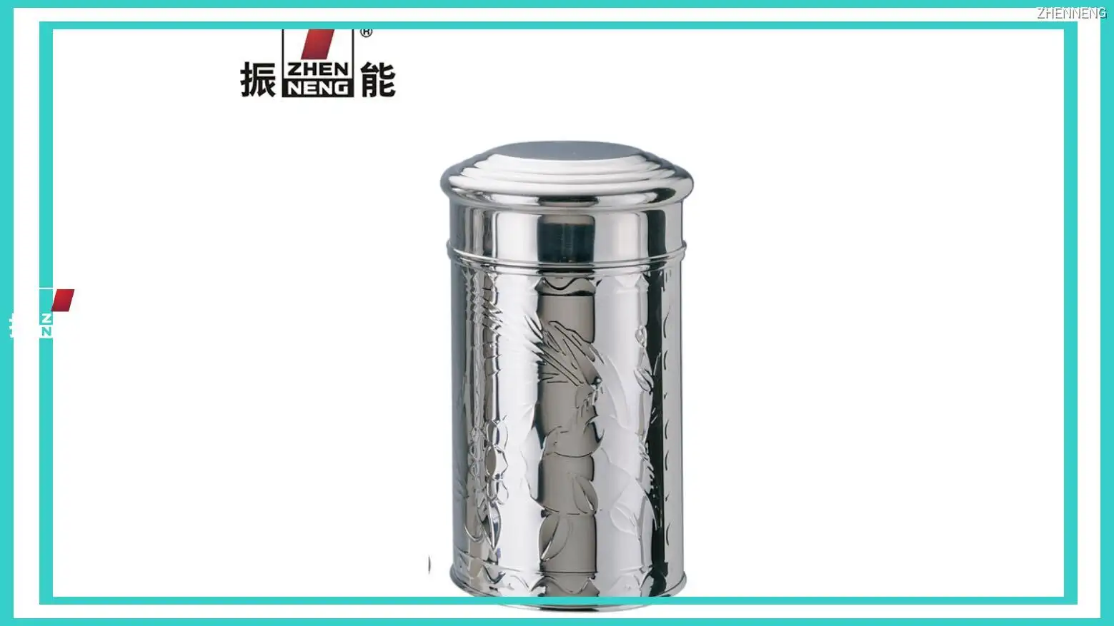 Boîte à thé en acier inoxydable 400 g : Qualité supérieure et motif classique 1