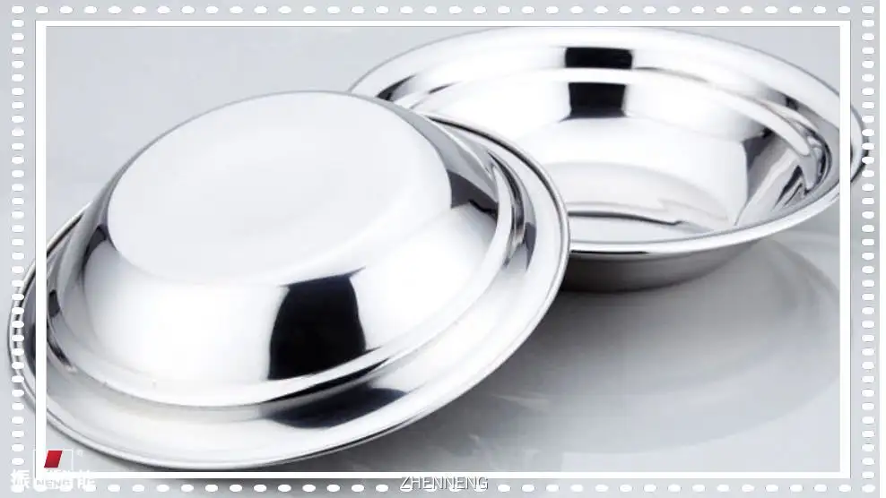 Großes, rundes Serviertablett aus Edelstahl, 20 cm Durchmesser, für verschiedene Zwecke 1