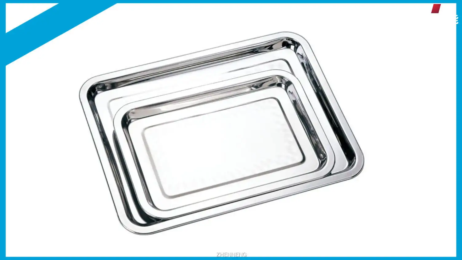 Stainless Steel Rectangle Burger Serving Tray 1