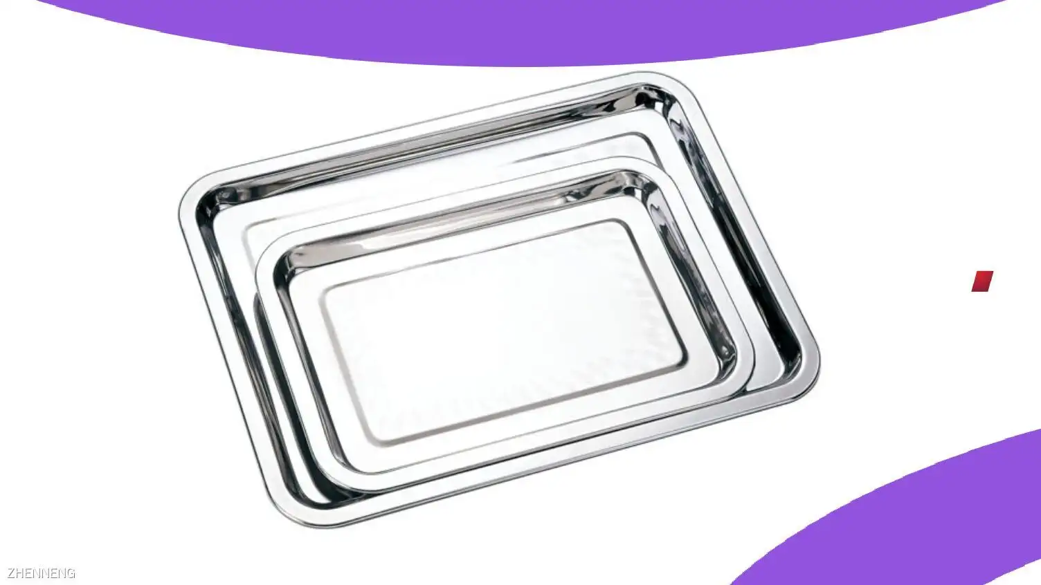직사각형 스테인리스 스틸 바비큐 서빙 트레이 1