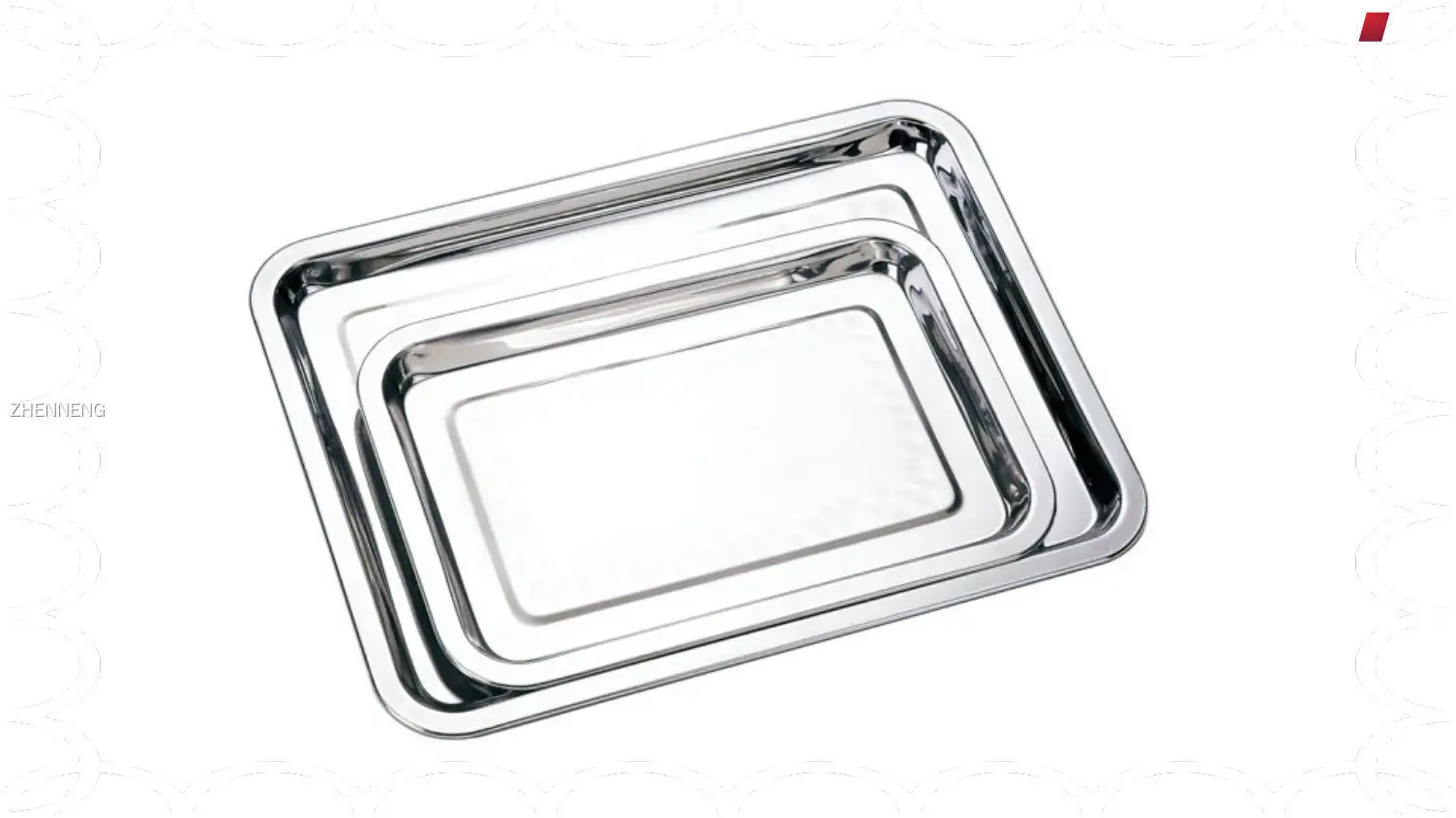 Stainless Steel Rectangular Serving Tray - Customizable Sizes, High Quality 1